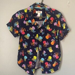 Cat & Jack Kids' Colorful Sea Life Button Down Shirt